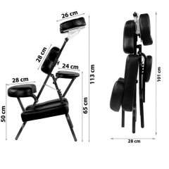 Skladacie masážne kreslo | čierna č.3