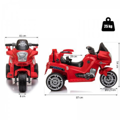Detská elektrická motorka POLICE | červená č.3