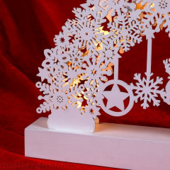 Vianočný drevený svietnik 6 LED | teplá biela č.3