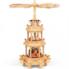 Vianočná drevená pyramída s kolotočom č.1