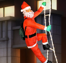 Santa Claus na rebríku 120 LED | 240 cm č.1
