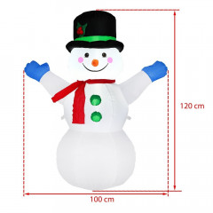 Nafukovací snehuliak s LED osvetlením | 120 cm č.3