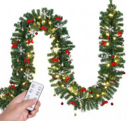 Vianočná ozdobná girlanda s diaľkovým ovládaním 5 m | teplá biela 80 LED č.1