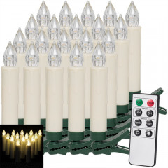 Sviečky na vianočný stromček 20 LED | teplá biela č.1