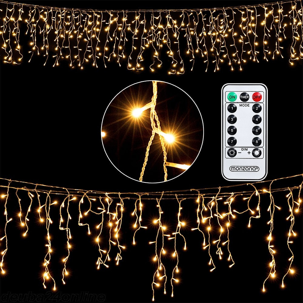 Goleto Vianočná LED reťaz s diaľkovým ovládaním 15 m | teplá biela 600 LED