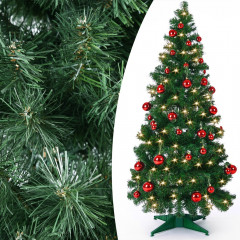 Pop-Up umelý vianočný stromček vrátane ozdôb a LED svetiel 150 cm | zelená č.1