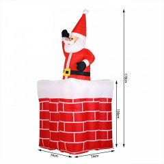 Nafukovacia vianočná dekorácia - Komín so Santa Clausom | 178 cm č.3