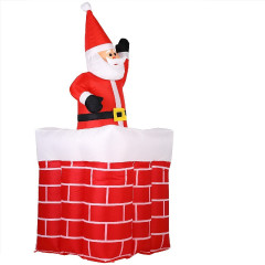 Nafukovacia vianočná dekorácia - Komín so Santa Clausom | 178 cm č.2