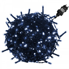 Vianočné LED osvetlenie 20 m | studená biela 200 LED | zelený kábel č.1