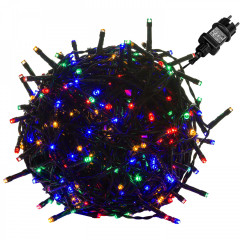 Vianočné LED osvetlenie 60 m | farebné 600 LED | zelený kábel č.1