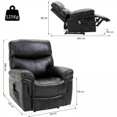 Luxusné relaxačné kreslo Mike | čierna č.3
