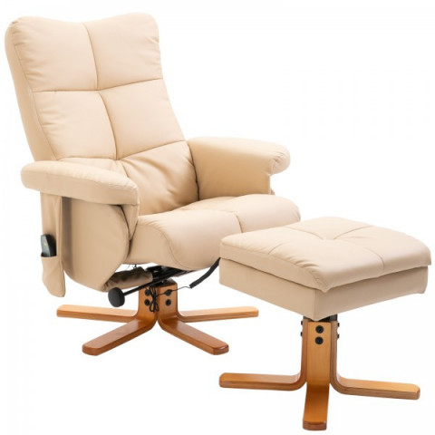 Masážne TV kreslo Scott s podnožkou | béžová č.6