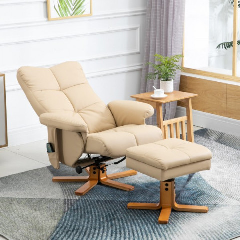 Masážne TV kreslo Scott s podnožkou | béžová č.4