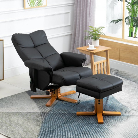 Masážne TV kreslo Scott s podnožkou | čierna č.2