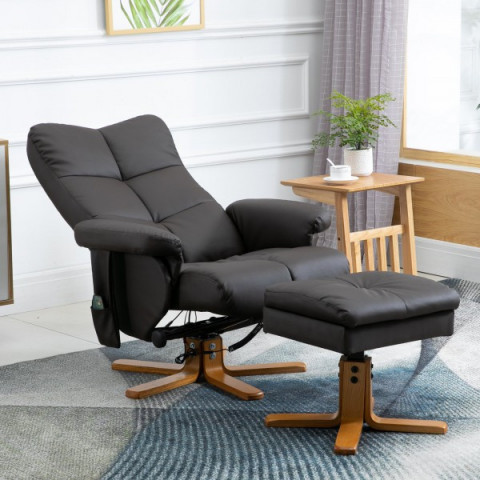 Masážne TV kreslo Scott s podnožkou | hnedá č.2