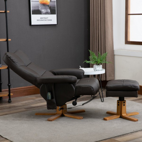 Masážne TV kreslo Scott s podnožkou | hnedá č.5