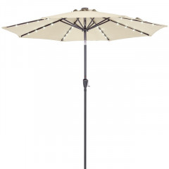 Záhradný slnečník s LED osvetlením Ø 300 cm | krémová č.2