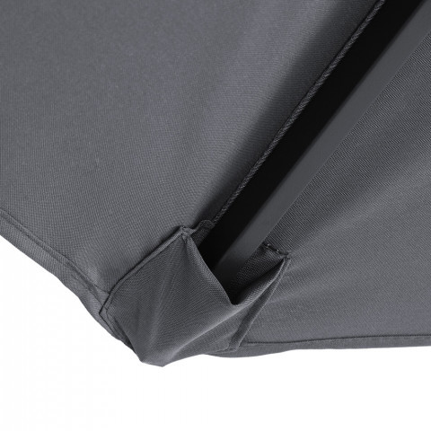 Záhradný slnečník s LED osvetlením a bočnou nohou Ø 330 cm | sivá č.9