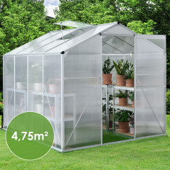 Hliníkový polykarbonátový skleník 4,75 m² - 190 x 253 x 195 cm č.1