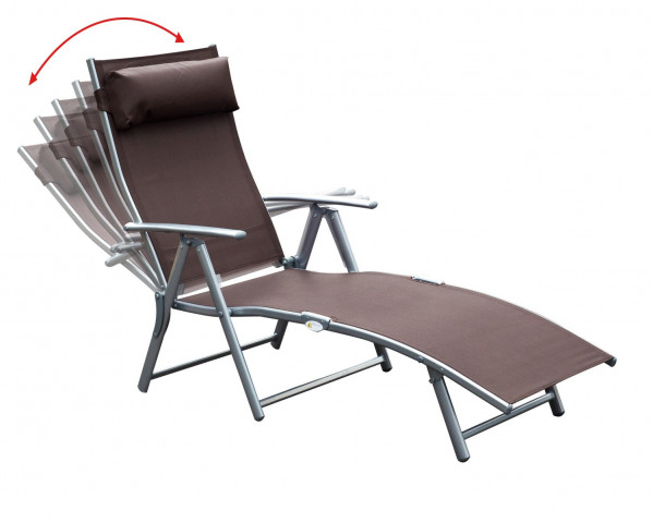 Skladacie záhradné lehátko s vankúšom | hnedá č.3