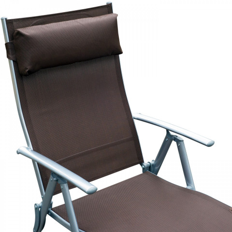 Skladacie záhradné lehátko s vankúšom | hnedá č.5