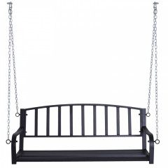 Záhradná závesná lavička kovová | čierna č.3