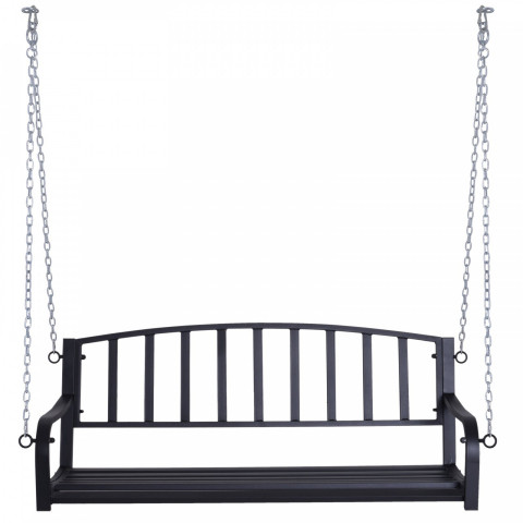 Záhradná závesná lavička kovová | čierna č.3