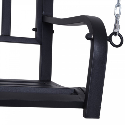 Záhradná závesná lavička kovová | čierna č.7