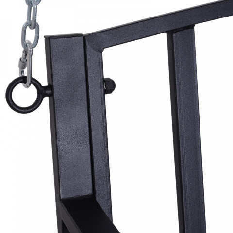 Záhradná závesná lavička kovová | čierna č.6