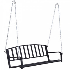 Záhradná závesná lavička kovová | čierna č.2