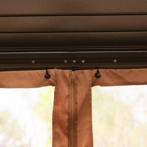 Luxusný záhradný altánok s pevnou strechou 4 x 3 x 2,8 m | bronz č.8