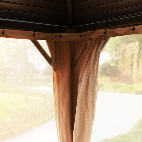 Luxusný záhradný altánok s pevnou strechou 4 x 3 x 2,8 m | bronz č.9