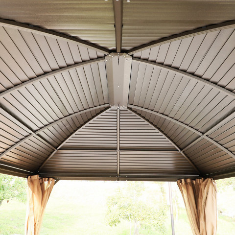 Luxusný záhradný altánok s pevnou strechou 4 x 3 x 2,8 m | bronz č.6