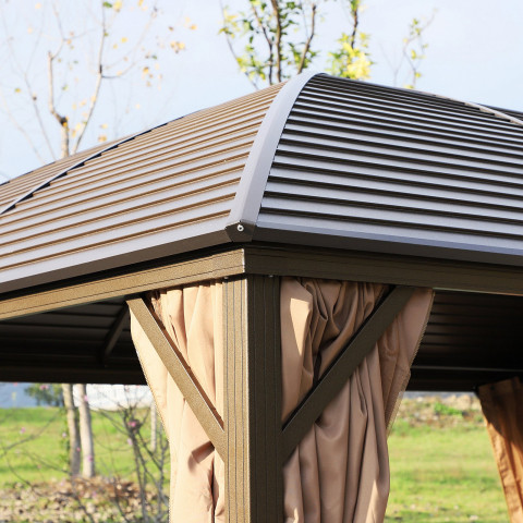 Luxusný záhradný altánok s pevnou strechou 4 x 3 x 2,8 m | bronz č.5