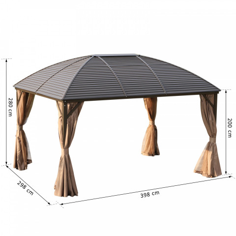 Luxusný záhradný altánok s pevnou strechou 4 x 3 x 2,8 m | bronz č.4