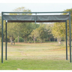 Záhradná kovová pergola so sťahovacou strechou 298 x 213 x 222 cm | sivá č.2