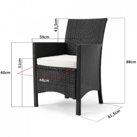 Záhradný polyratanový jedálenský set Roma | čierna č.4