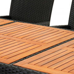 Záhradný polyratanový jedálenský set Roma | čierna č.2