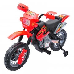 Detská elektrická motorka Enduro, červená
