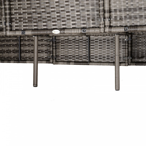 Záhradná polyratanová trojmiestna pohovka | sivo-hnedá č.8