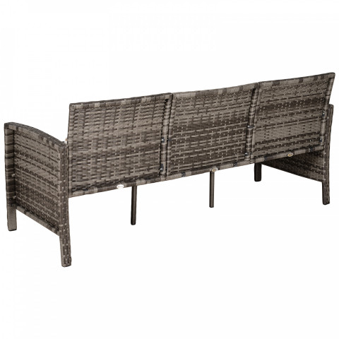 Záhradná polyratanová trojmiestna pohovka | sivo-hnedá č.7