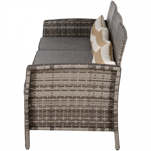 Záhradná polyratanová trojmiestna pohovka | sivo-hnedá č.5