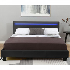 Čalúnená posteľ Verona s LED osvetlením 120 x 200 cm | čierna č.2