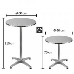 Barový stôl Ø 60 cm | hliník č.3