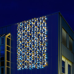 Vianočný LED záves 3x6 m | studená + teplá biela 600 LED č.1
