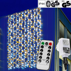 Vianočný LED záves 3x6 m | studená + teplá biela 600 LED č.2