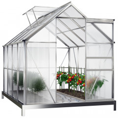Hliníkový polykarbonátový skleník so základňou 7,6 m³ | 250 x 190 x 195 cm č.2
