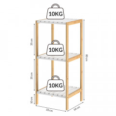 Bambusová polička do kúpeľne | 80 x 33 x 34 cm č.3