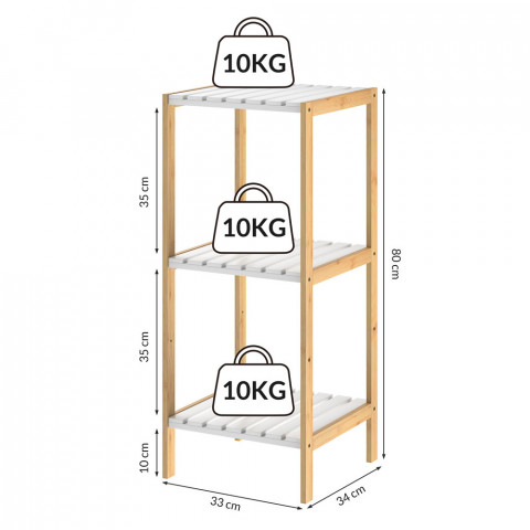 Bambusová polička do kúpeľne | 80 x 33 x 34 cm č.3