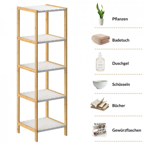 Bambusová polička do kúpeľne | 140 x 33 x 34 cm č.5